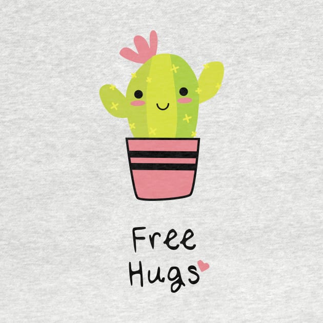 Free Hugs Cute and Cuddly Cactus Plant by magentasponge